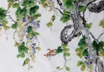 설파,안창수 화백의 포도나무(同樂) - 가로60cm x 세로100cm  화선지에 수묵채색