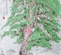 설파,안창수 화백의 소나무 - 가로74cm x 세로144cm  화선지에 수묵채색  