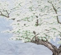 설파,안창수 화백의 이팝나무 - 가로135cm x 세로70cm  화선지에 수묵채색